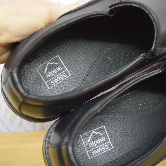 Alpine Swiss Mens Dress Shoes Size 8 Leather Slip On Black Business Professional main image 10